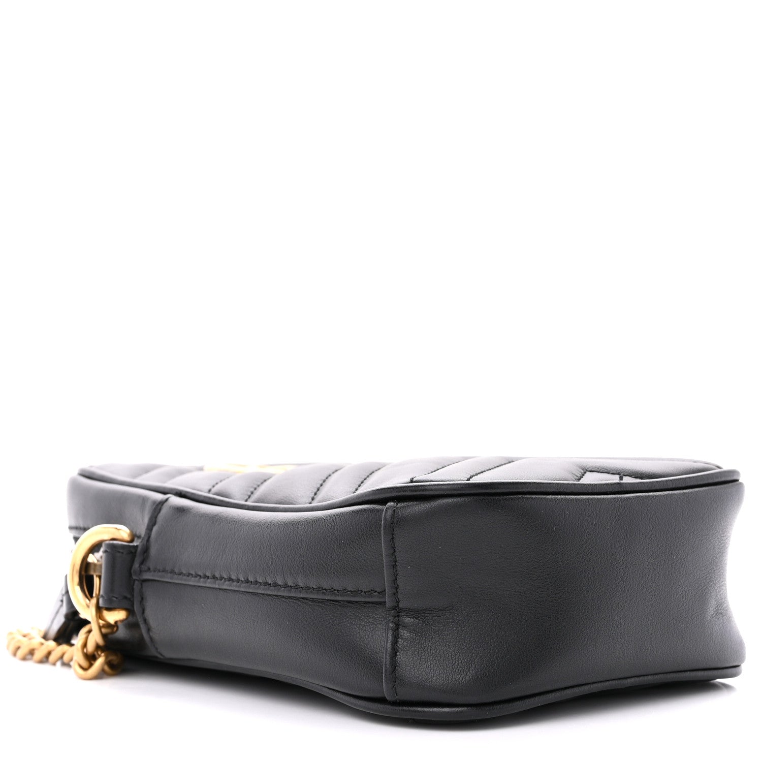 Gucci Calfskin Matelasse Mini GG Marmont Crossbody Bag Black 4 of 10