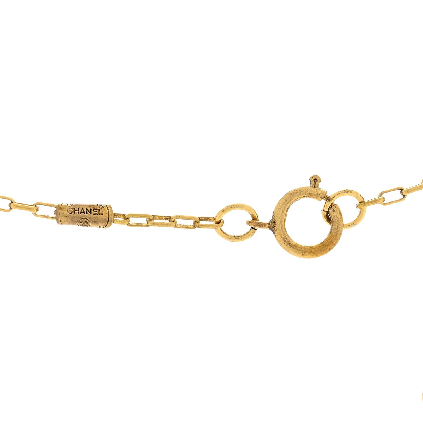 CC Oval Pendant Necklace Gold