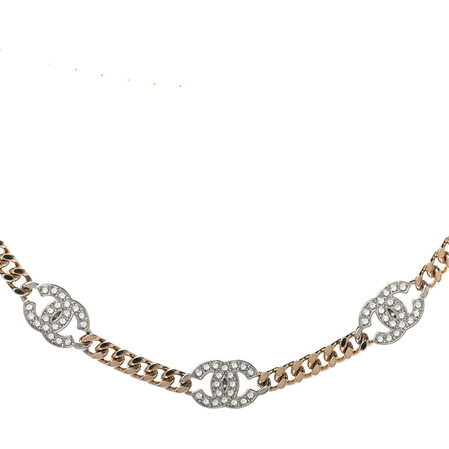 Crystal Chain CC Choker Gold Silver