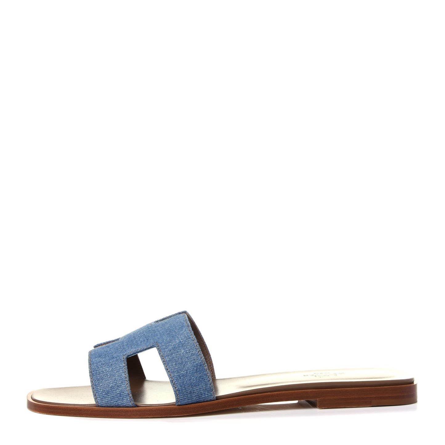 Denim Canvas Oran Sandals 41 Bleu Clair