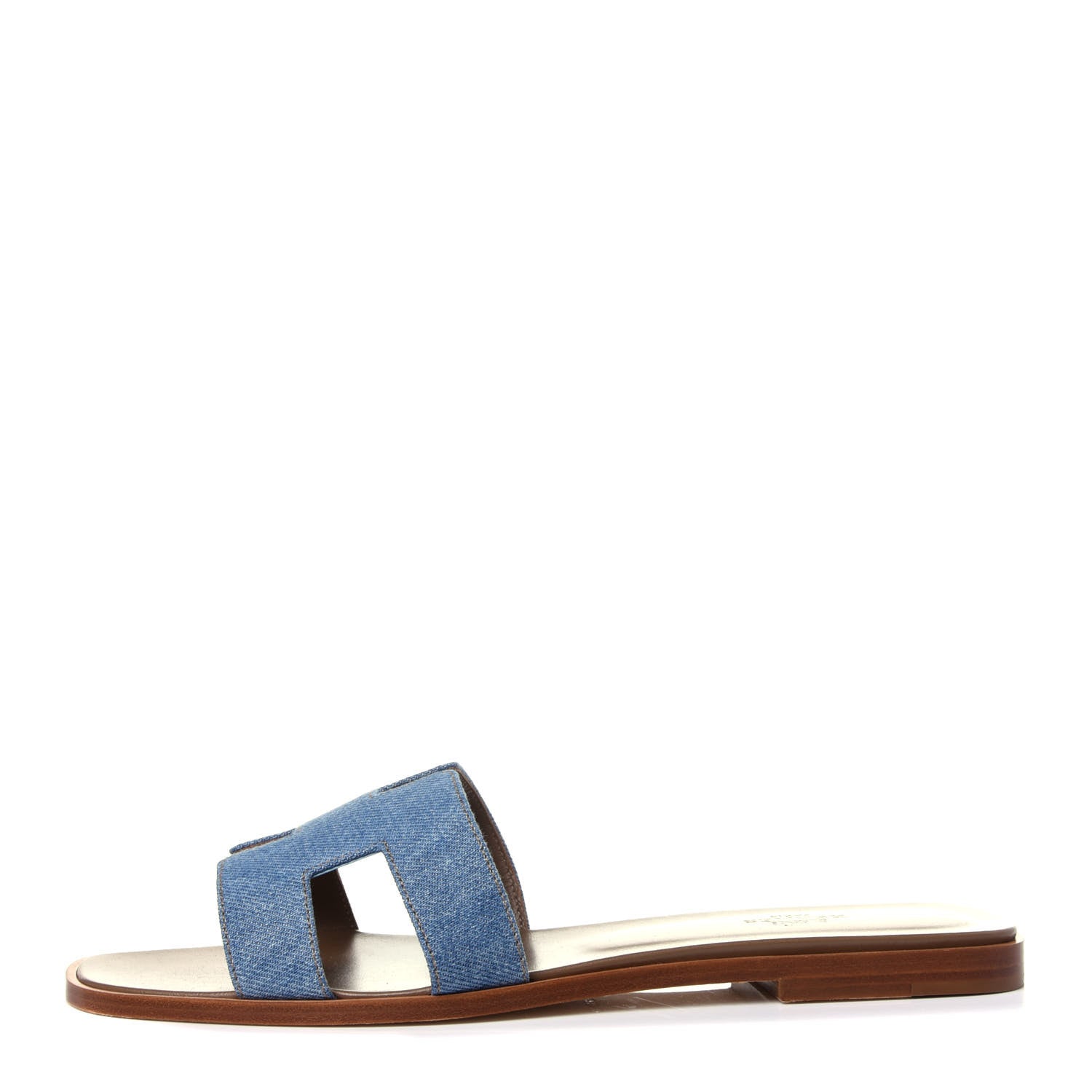 Hermes Denim Canvas Oran Sandals 41 Bleu Clair 1 of 12