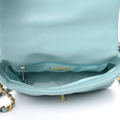 Chanel Lambskin Quilted Medium Chanel 19 Flap Light Blue 5 of 9