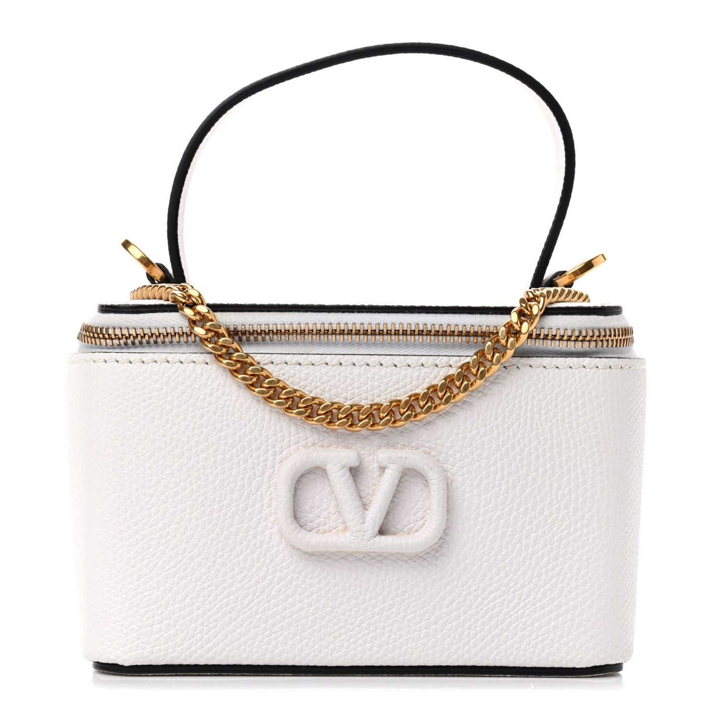 Grainy Calfskin VSling Vanity Case Optic White