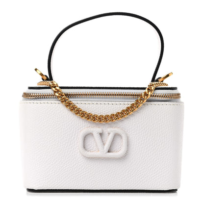Valentino Garavani Grainy Calfskin VSling Vanity Case Optic White 1 of 4