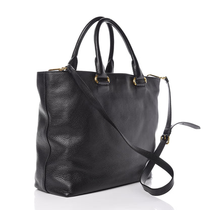 Prada Vitello Daino Shopping Tote Black 3 of 10
