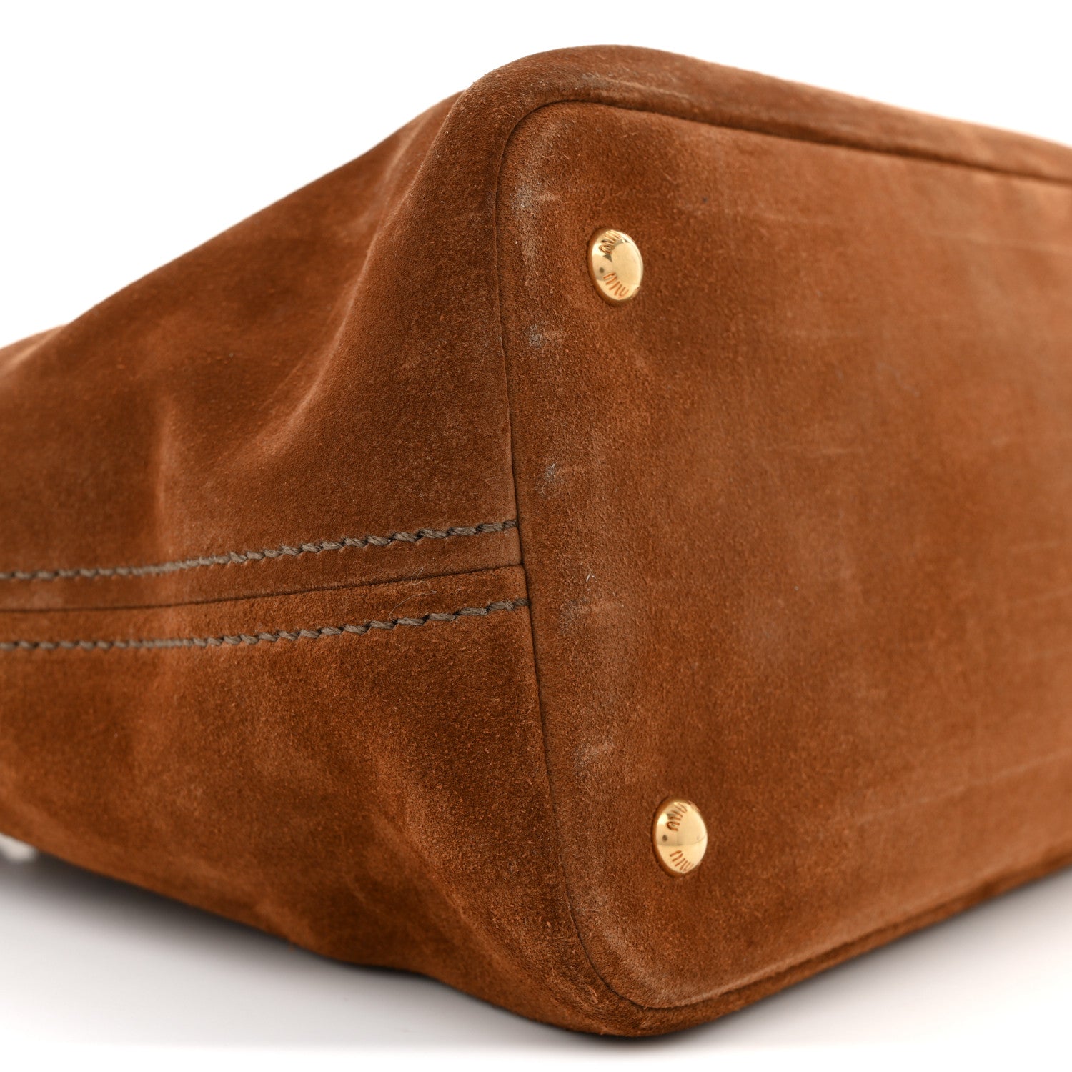 Miu Miu Camoscio Large Aventure Bag Oak 8 of 12