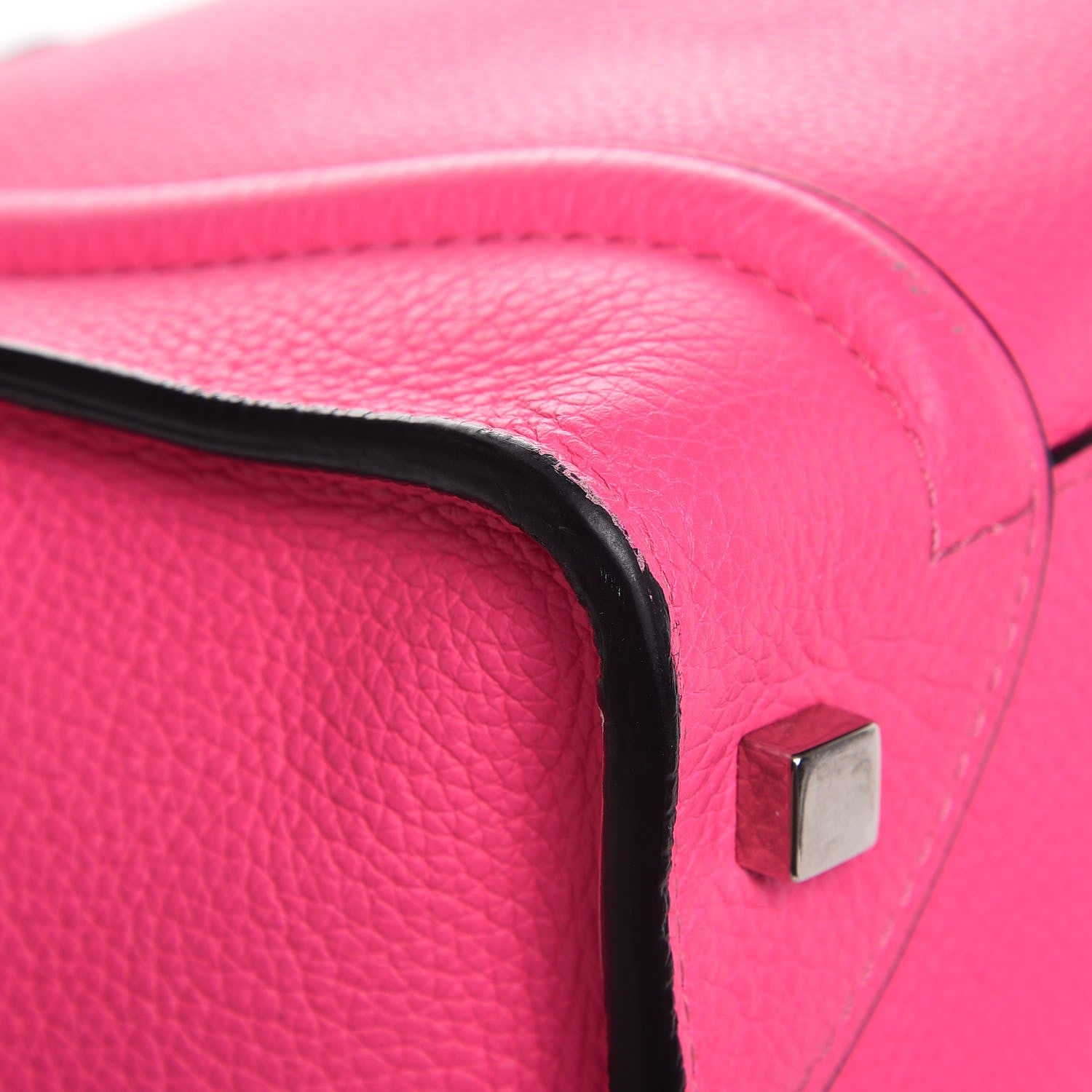 Celine Drummed Calfskin Mini Luggage Fluo Pink 15 of 26
