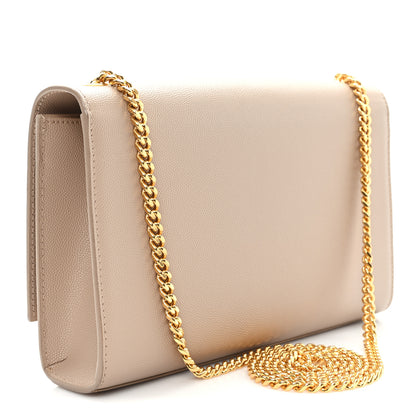 Saint Laurent Grain De Poudre Medium Monogram Kate Satchel Dark Beige 3 of 11