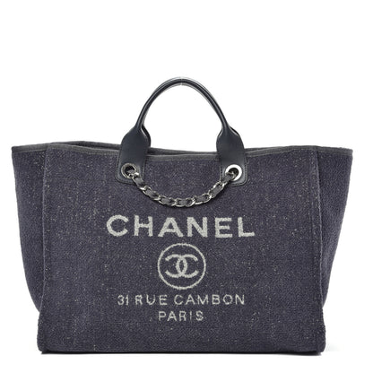 Chanel Lurex Boucle Medium Deauville Tote Grey 1 of 10