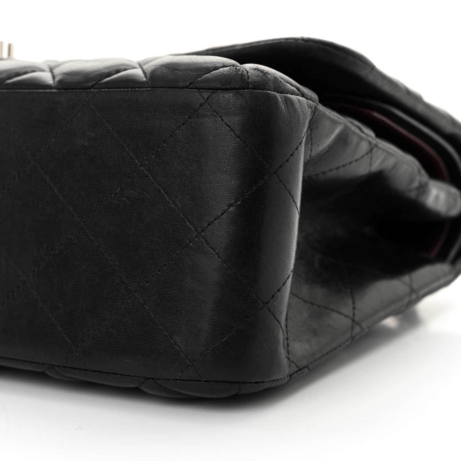 Chanel Lambskin Quilted Jumbo Double Flap Black 10 of 17