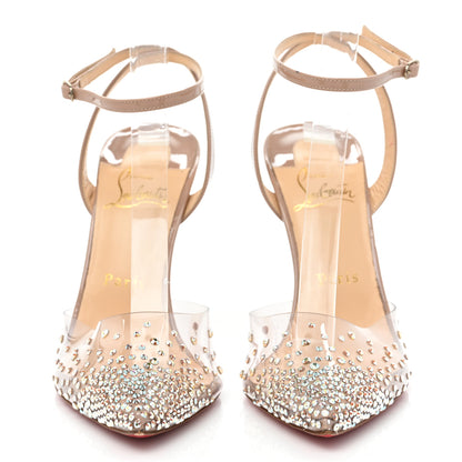 Christian Louboutin PVC Calf Alicoco Spikaqueen 100 Pumps 37 Nude 2 of 14