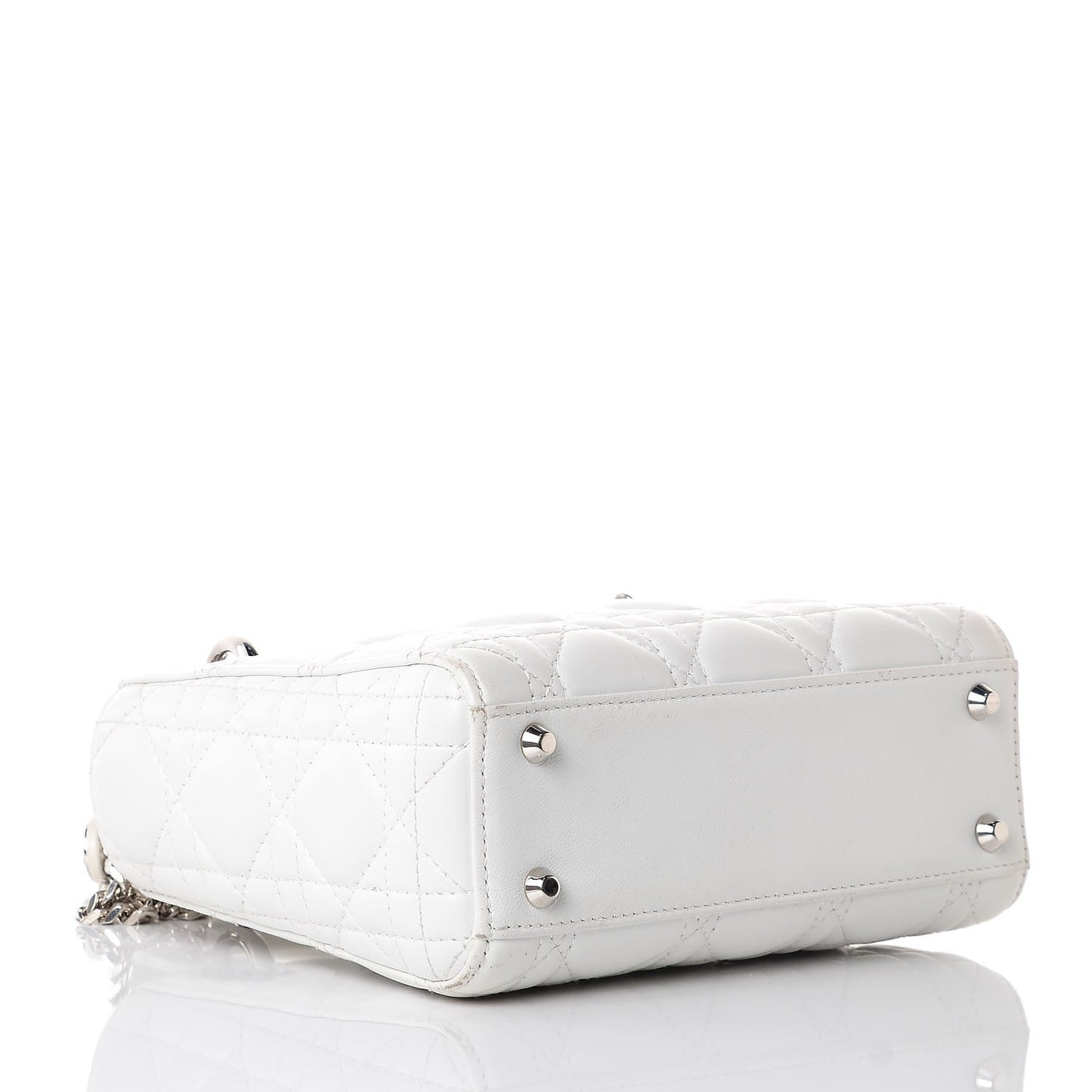 Lambskin Cannage Mini Lady Dior White