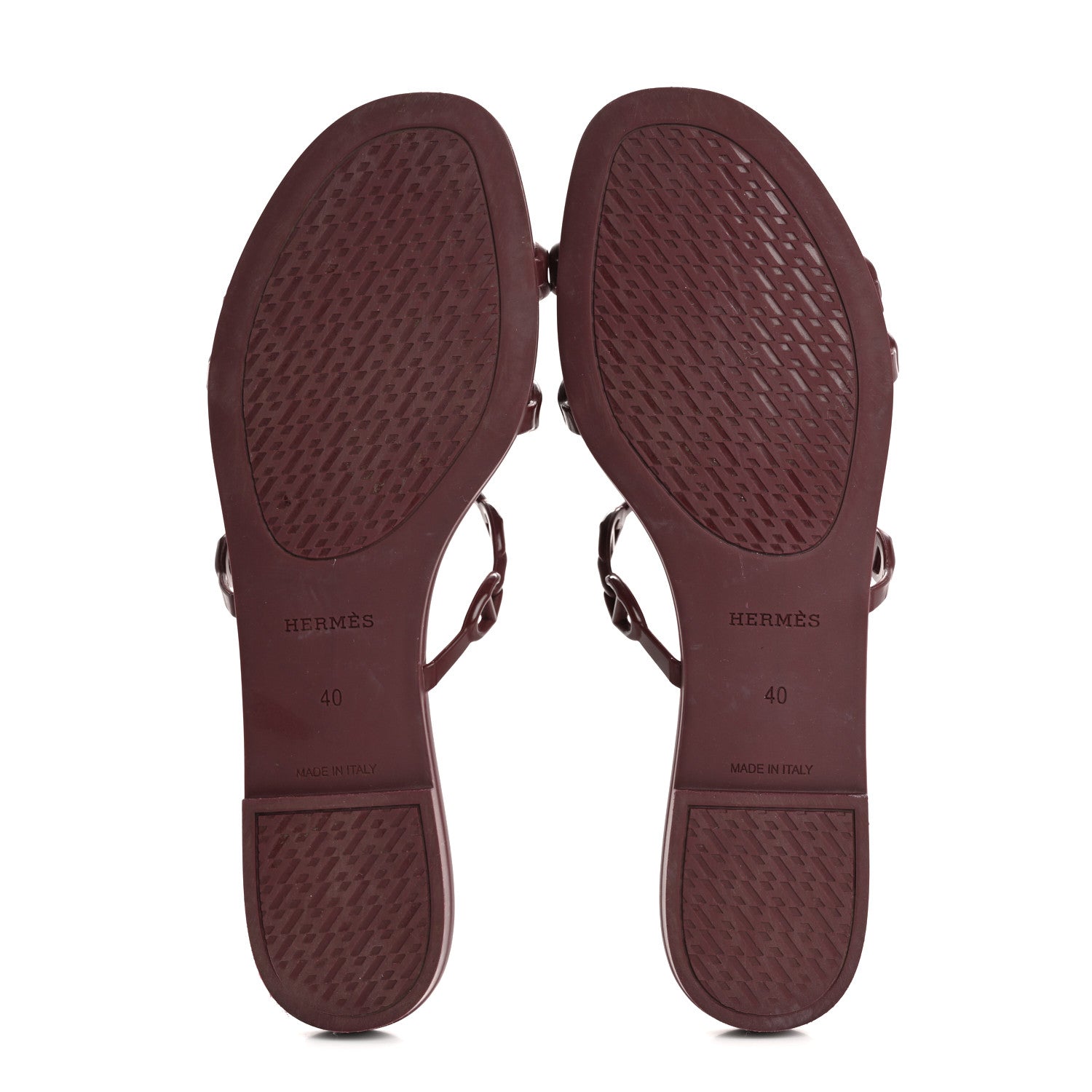 Hermes TPU Rivage Sandals 40 Bordeaux 6 of 9