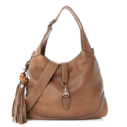 Gucci Pebbled Calfskin Medium New Jackie Shoulder Bag Brown 1 of 9