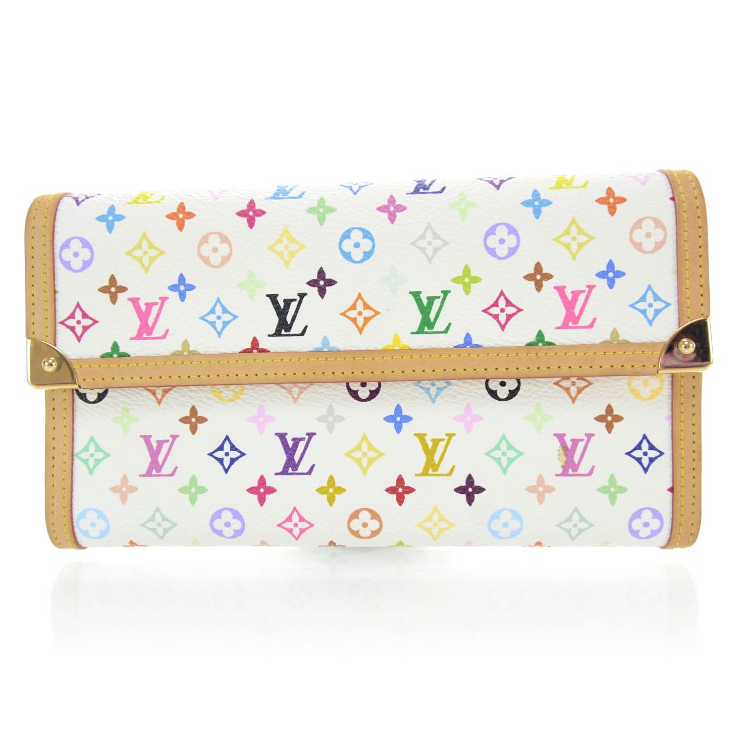Louis Vuitton Monogram Multicolor Porte Tresor International Wallet White 1 of 7
