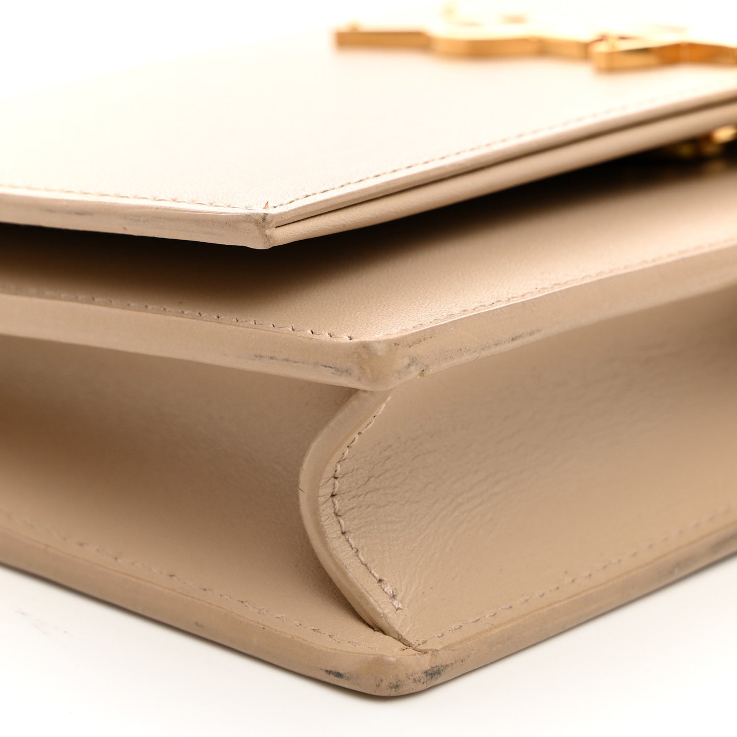 Smooth Calfskin Classic Monogram Kate Tassel Chain Wallet Dark Beige