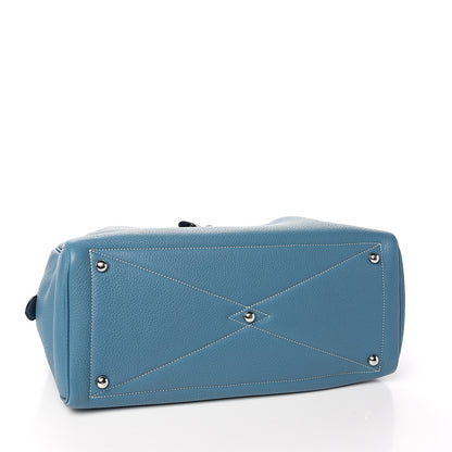 Hermes Taurillon Clemence Victoria II 35 Blue Jean 3 of 10