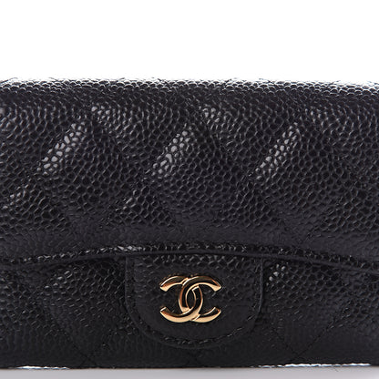 Chanel Caviar Quilted Flap Card Holder Wallet Black 10 of 11