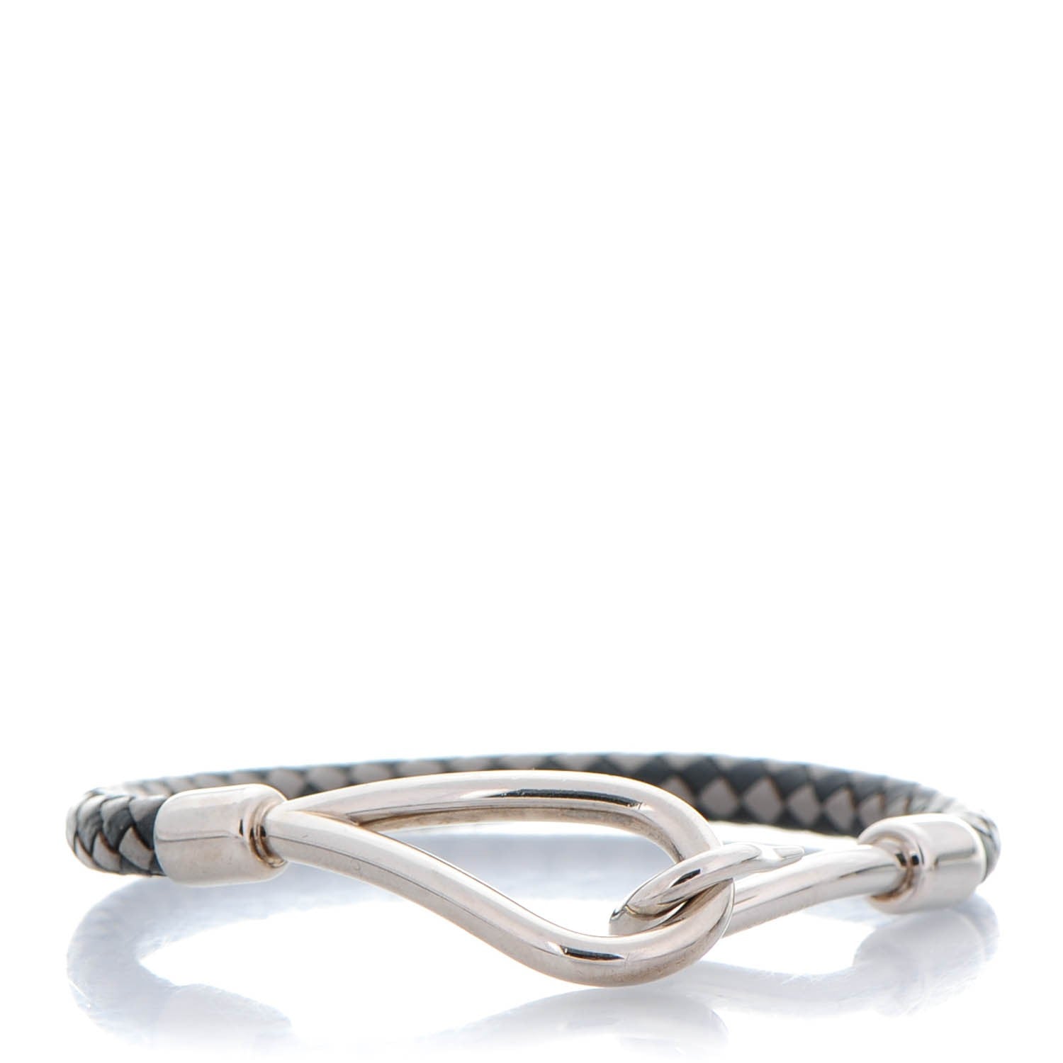 Hermes Leather Woven Jumbo Hook Bracelet 1 of 4