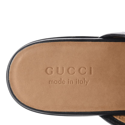 Gucci Goatskin Mens Horsebit Slippers 8.5 Black 7 of 10