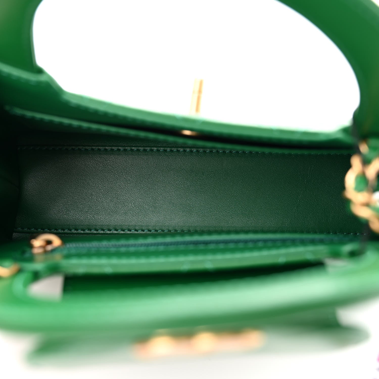 Chanel Shiny Aged Calfskin Quilted Nano Kelly Shopper Green 5 of 10