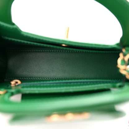 Chanel Shiny Aged Calfskin Quilted Nano Kelly Shopper Green 5 of 10