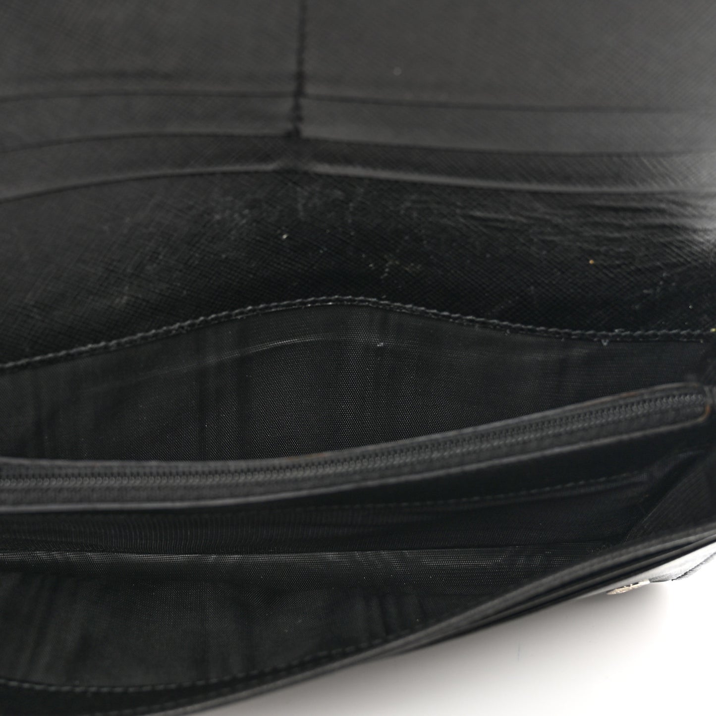 Saffiano Metal Continental Flap Wallet Black