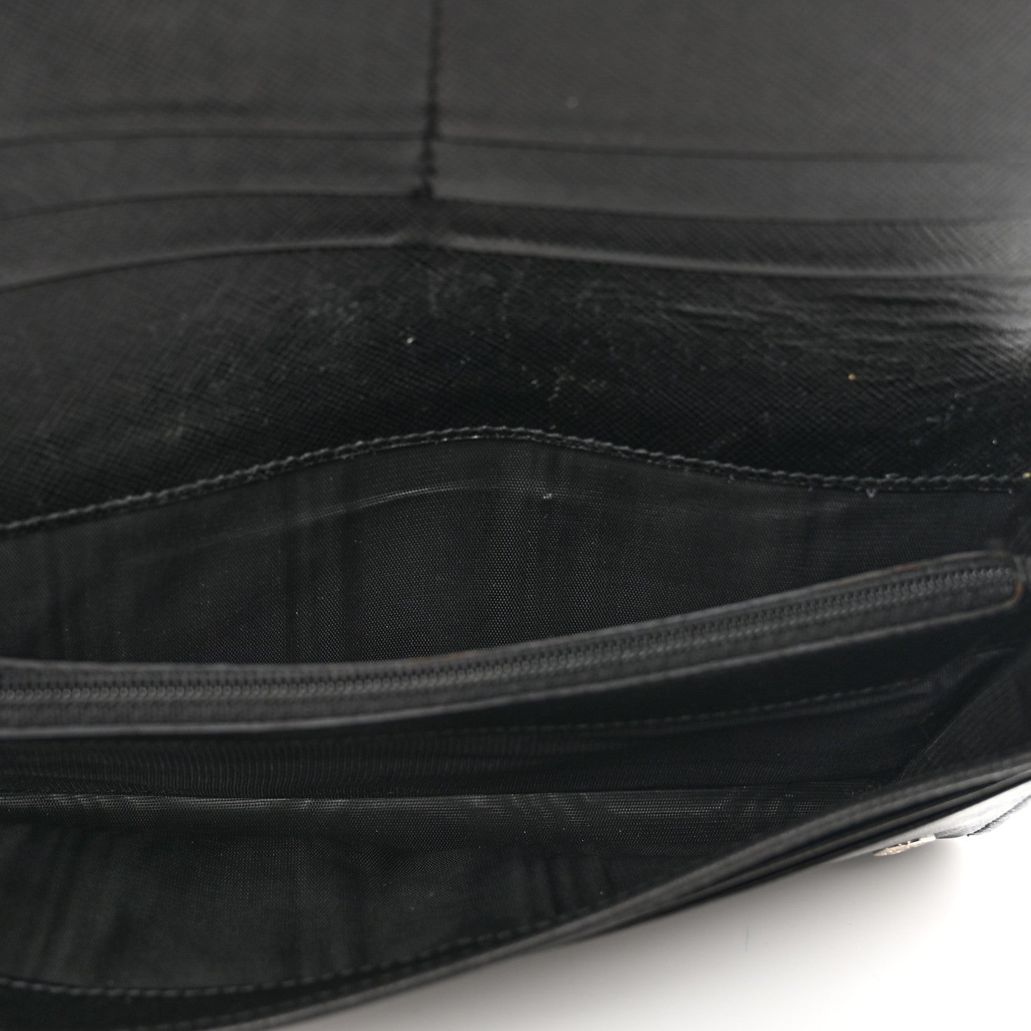 Prada Saffiano Metal Continental Flap Wallet Black 5 of 11