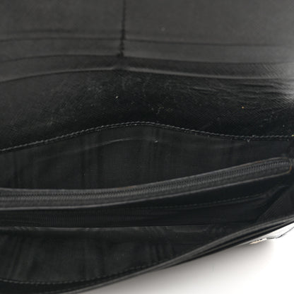 Prada Saffiano Metal Continental Flap Wallet Black 5 of 11