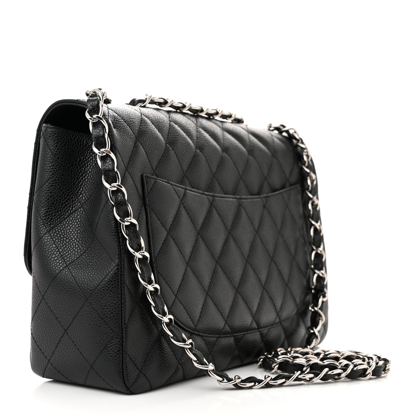 Caviar Quilted Jumbo Single Flap Black
