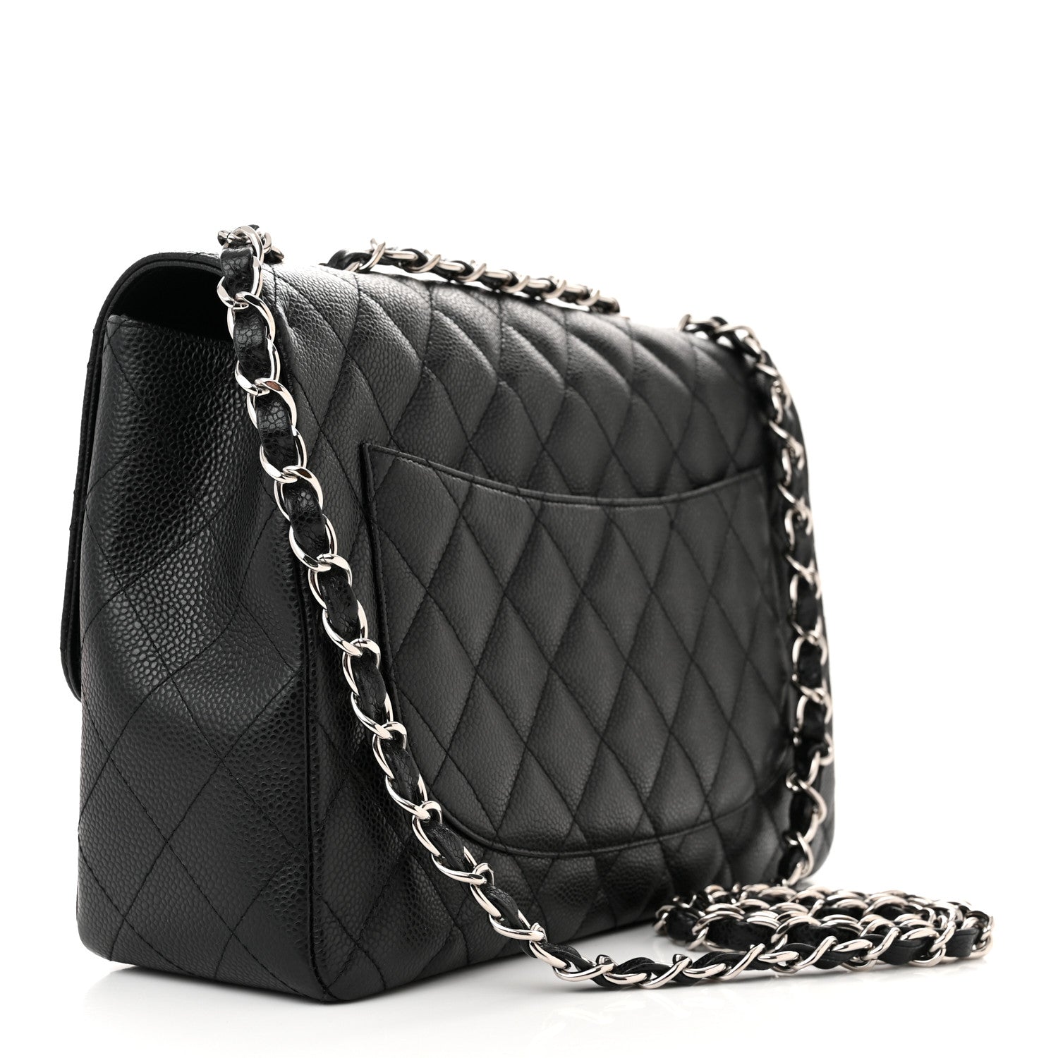 Chanel Caviar Quilted Jumbo Single Flap Black 3 of 12
