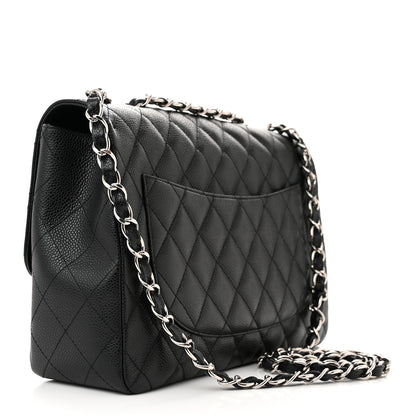 Chanel Caviar Quilted Jumbo Single Flap Black 3 of 12