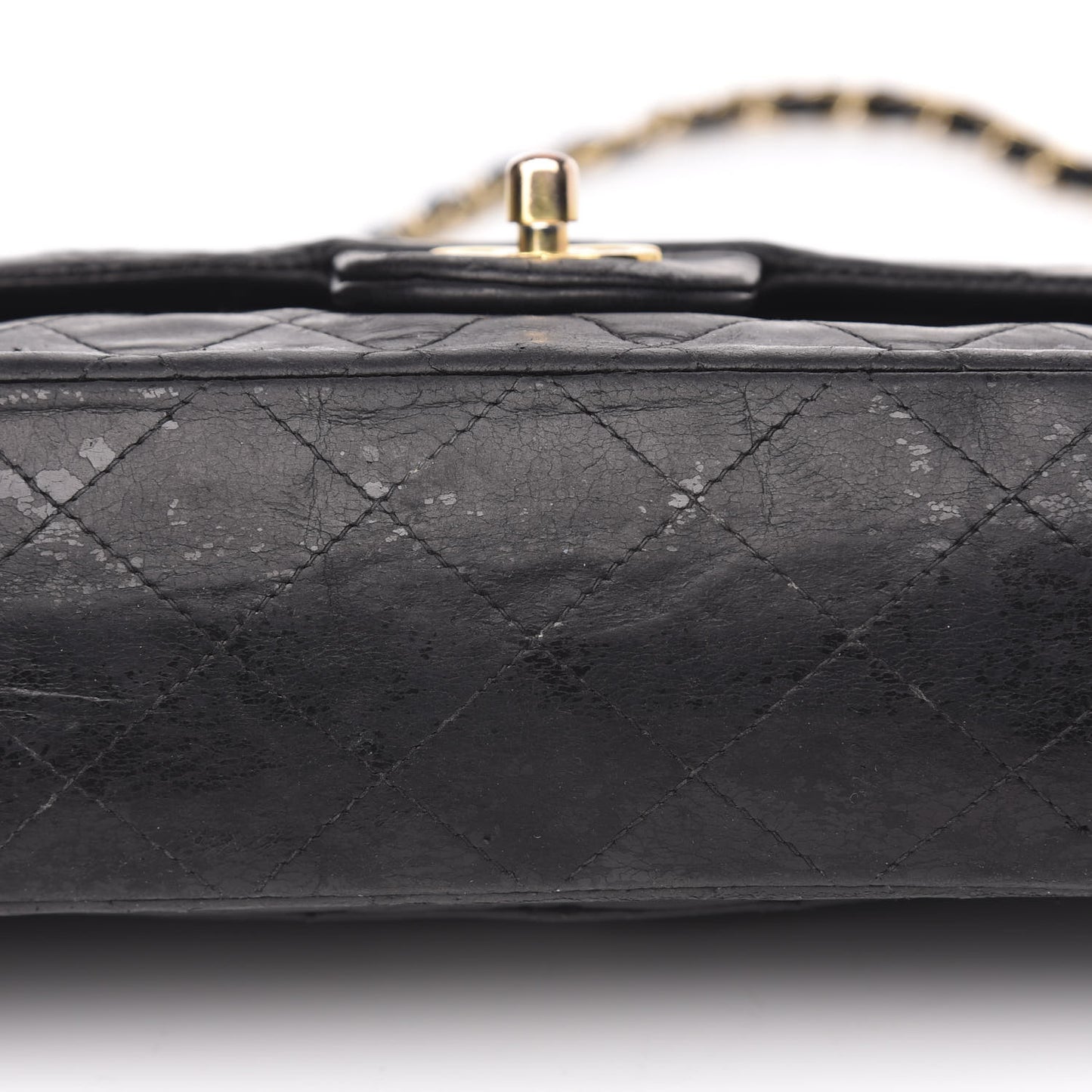 Lambskin Quilted Medium Double Flap Black