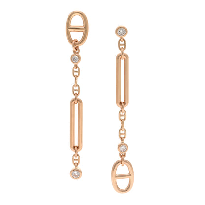 Hermes 18K Rose Gold Diamond Chaos Earrings 1 of 5