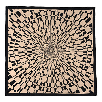 Hermes Cashmere Silk Op'H Shawl 140 Black Naturel 1 of 4