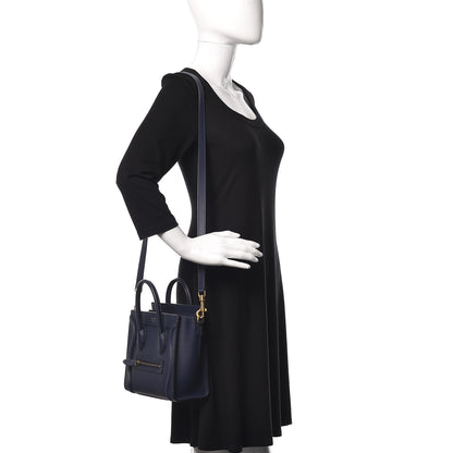 Celine Smooth Calfskin Nano Luggage Ink 2 of 13