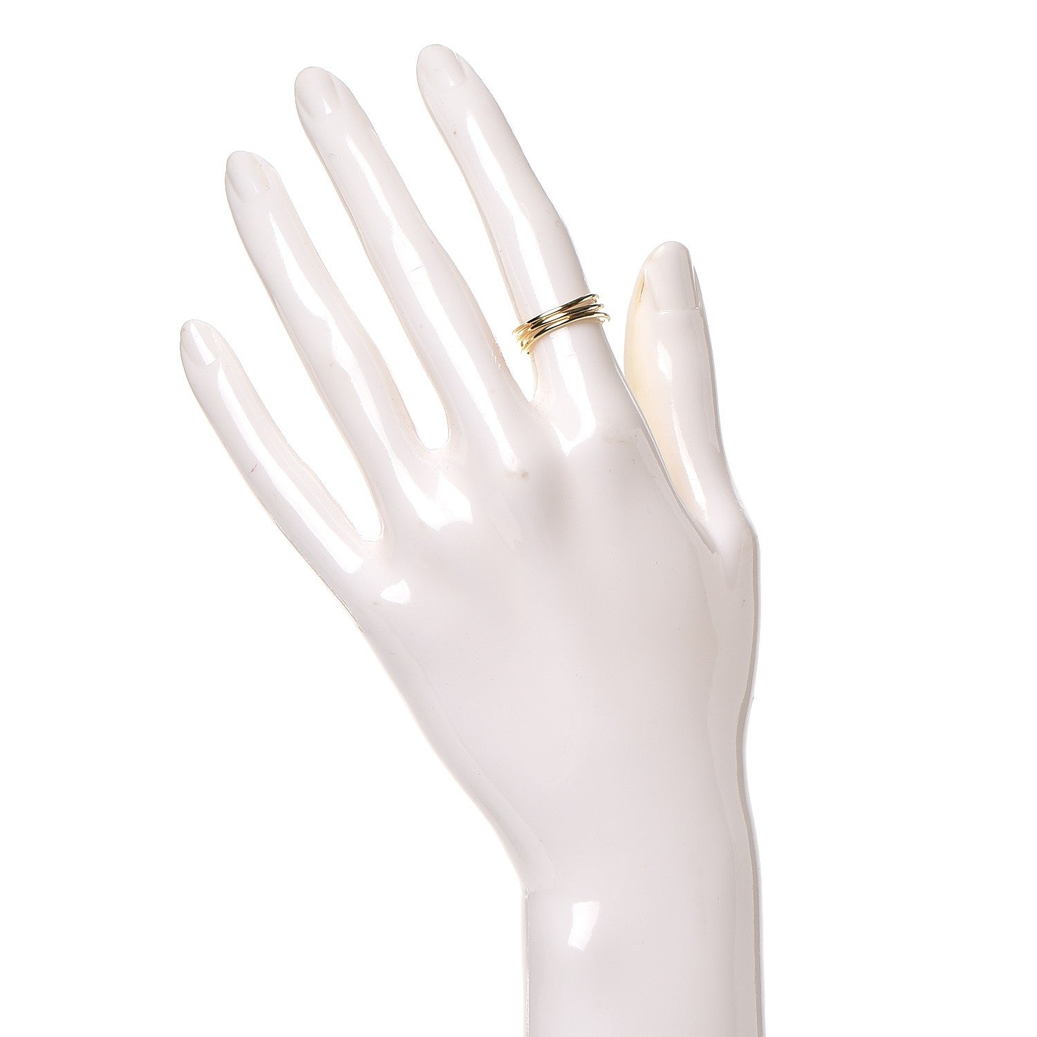 Tiffany 18K Yellow Gold Elsa Peretti 3 Row Wave Ring 4.75 2 of 3