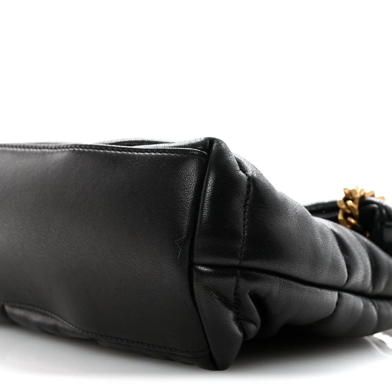 Saint Laurent Lambskin Quilted Small Loulou Puffer Monogram Chain Satchel Black 10 of 12