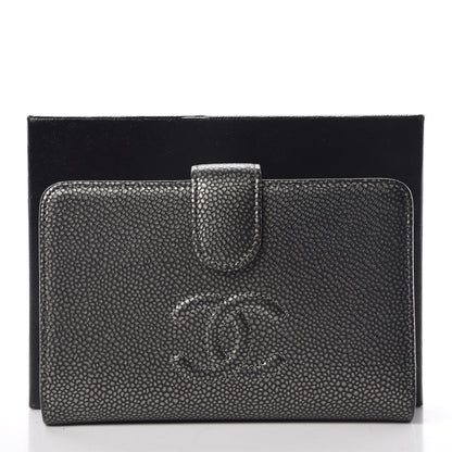 Chanel Caviar Timeless CC Zipped Pocket Wallet Dark Silver 13 of 13