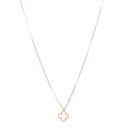 Van Cleef & Arpels 18K Yellow Gold Mother of Pearl Sweet Alhambra Pendant Necklace 1 of 7