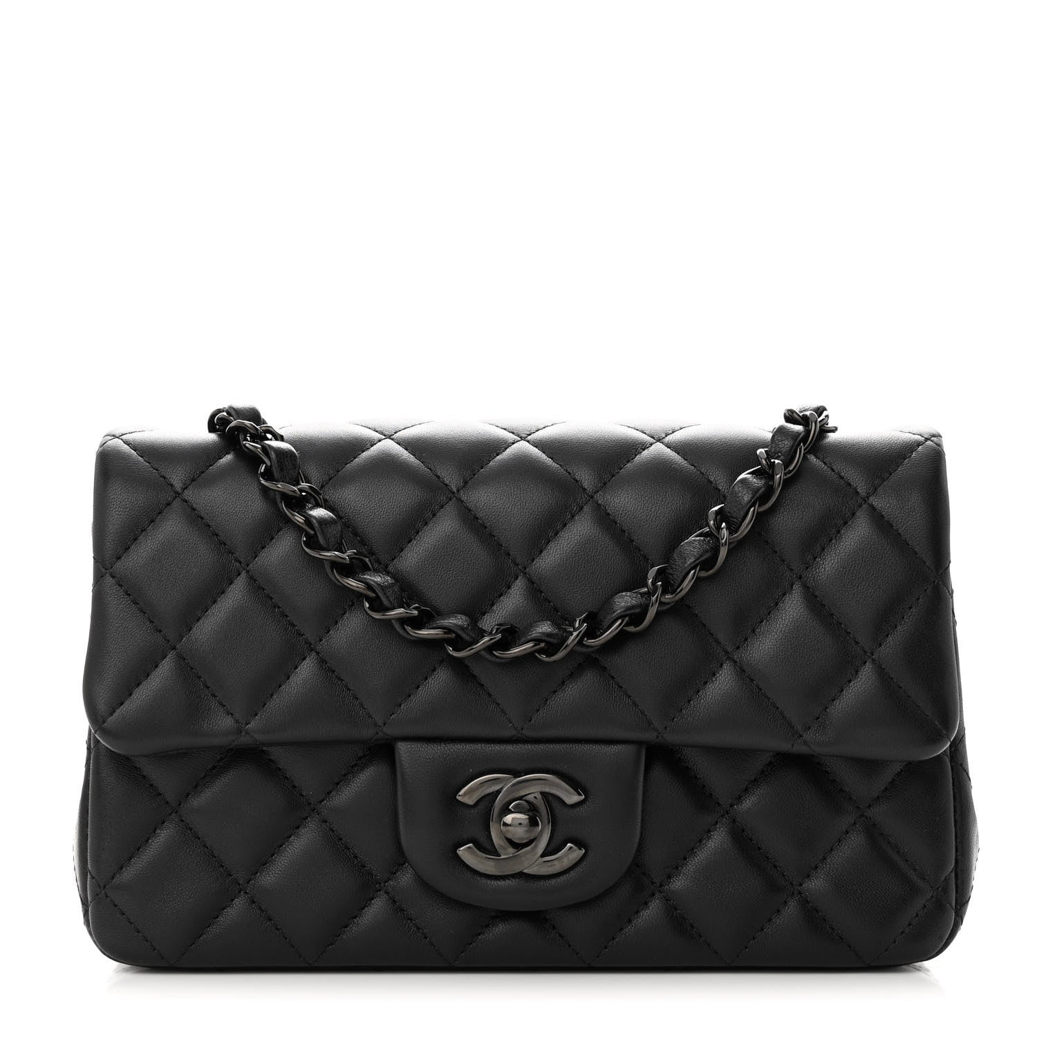 Chanel Lambskin Quilted Mini Rectangular Flap So Black 1 of 11