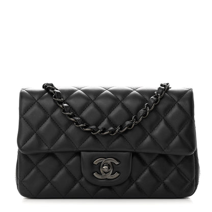Chanel Lambskin Quilted Mini Rectangular Flap So Black 1 of 11