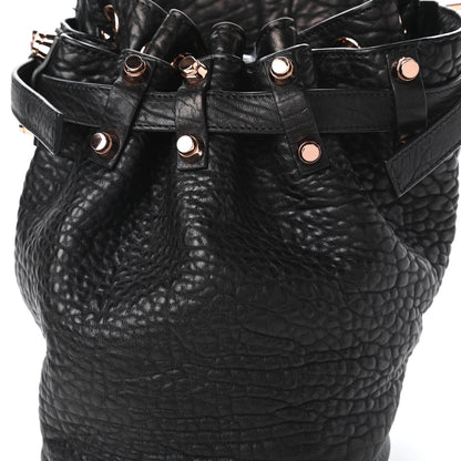 Alexander Wang Pebbled Lambskin Diego Bucket Black Rose Gold Hardware 9 of 9
