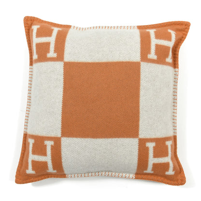 Hermes Wool Cashmere Avalon Pillow PM Ecru Potiron 1 of 3