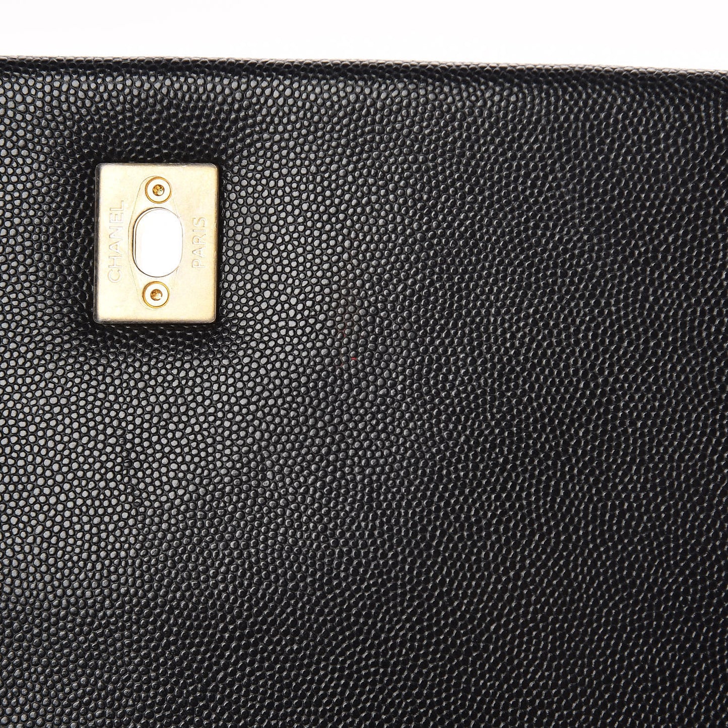 Caviar Lizard Embossed Quilted Small Coco Handle Flap Black