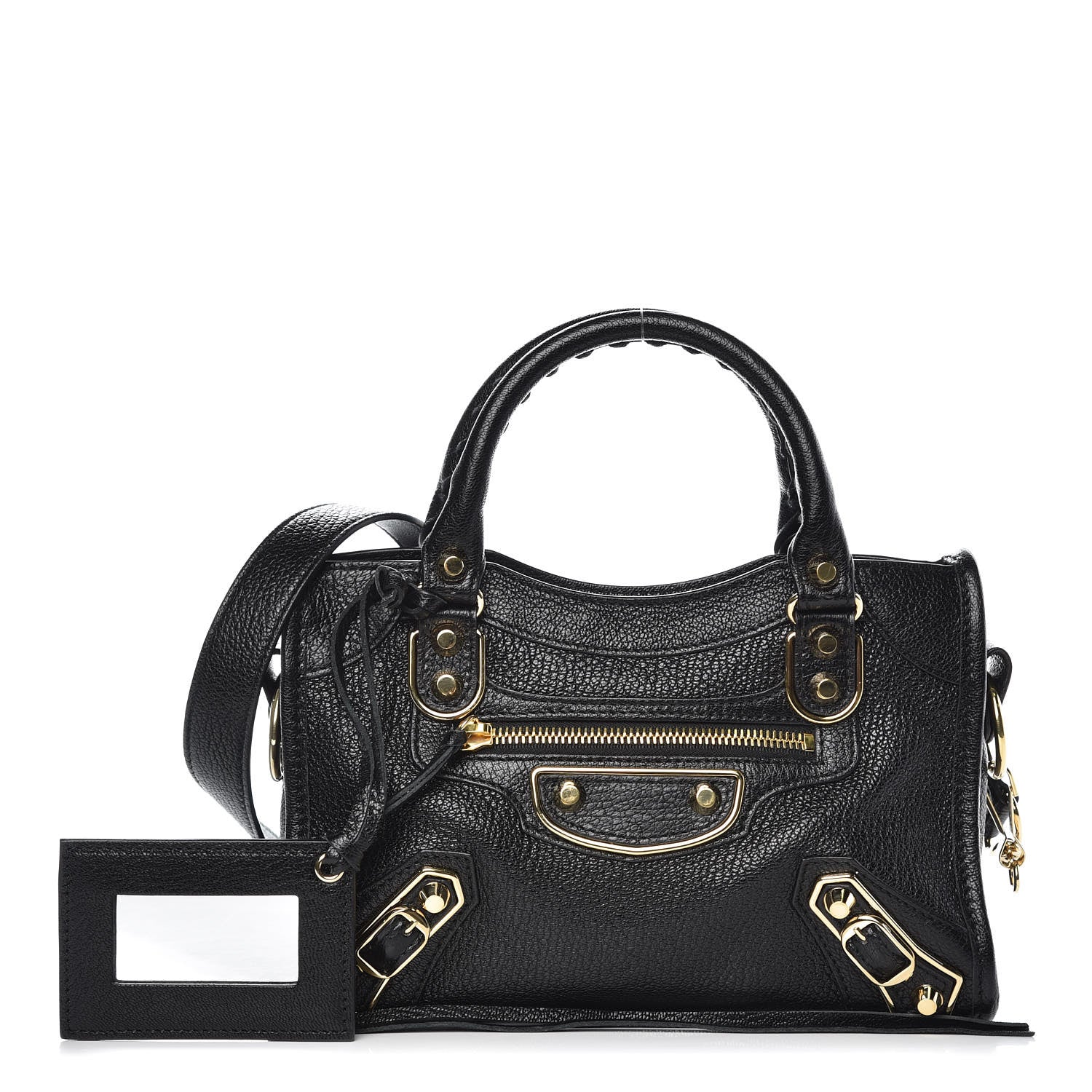 Balenciaga Chevre Gold Metallic Edge Hardware Mini City Black 1 of 7