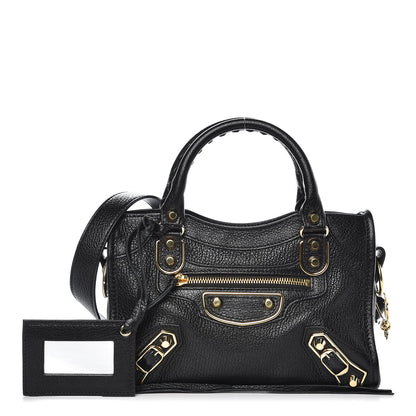 Balenciaga Chevre Gold Metallic Edge Hardware Mini City Black 1 of 7