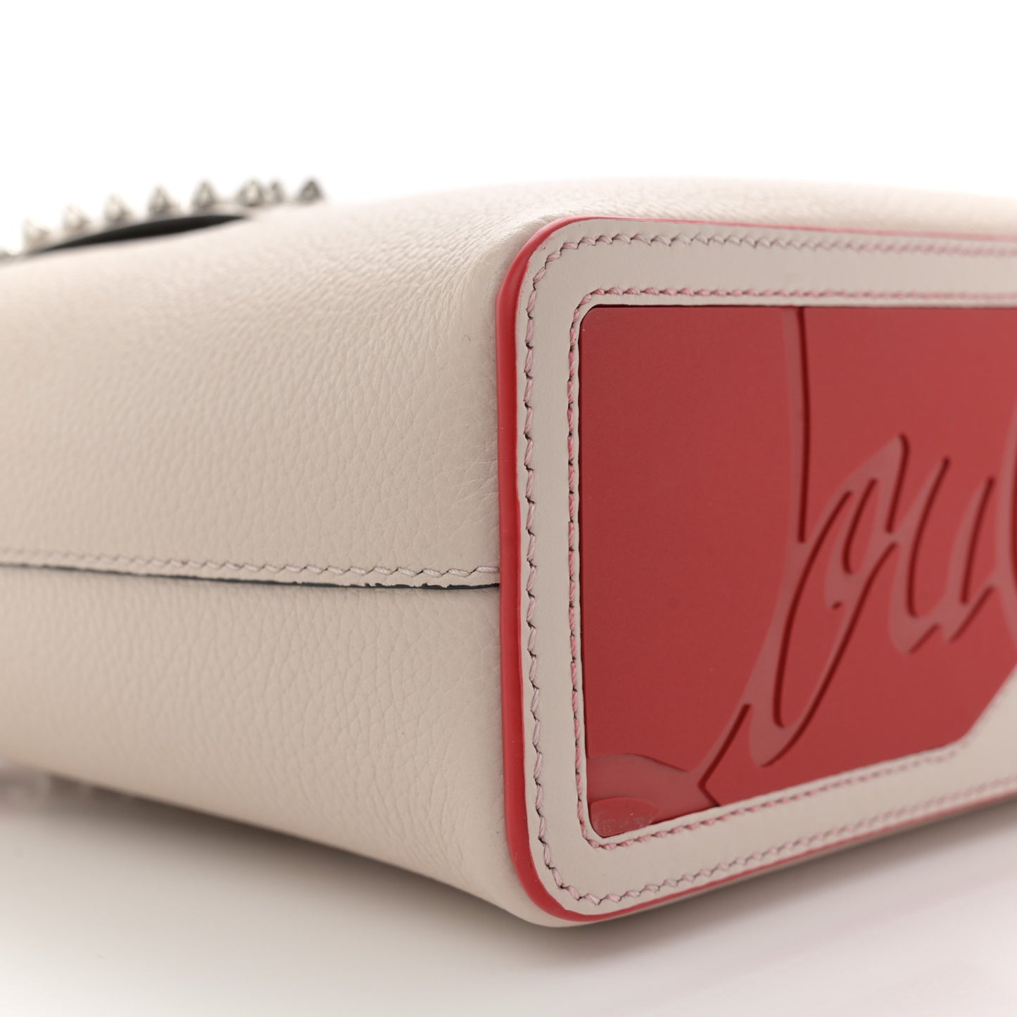 Calfskin Spikes Mini East West Cabata Tote Leche