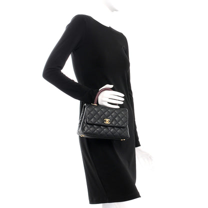 Chanel Caviar Lizard Quilted Mini Coco Handle Flap Black 3 of 9