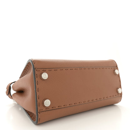 Fendi Cuoio Romano Selleria Bi-Color Mini Peekaboo Iconic Satchel Mou Milk 4 of 10